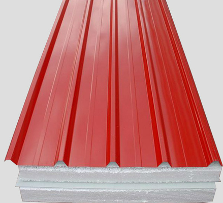 DX51D prepintó cubrir la hoja SGCC acanaló la hoja de la techumbre del color rojo