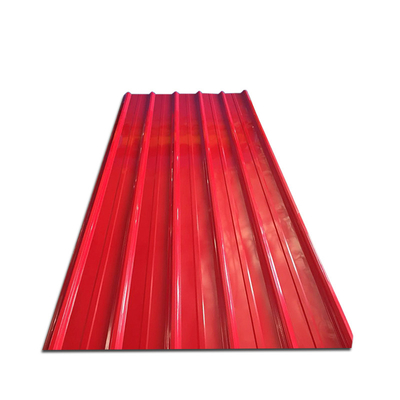 DX51D prepintó cubrir la hoja SGCC acanaló la hoja de la techumbre del color rojo