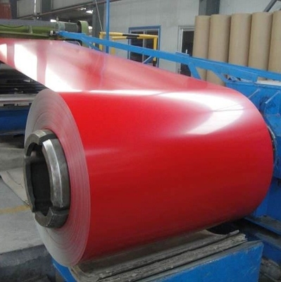 Lentejuela cero galvanizada prepintada roja PPGI 610m m de las bobinas ISO9001 de la hoja de acero del soldado enrollado en el ejército