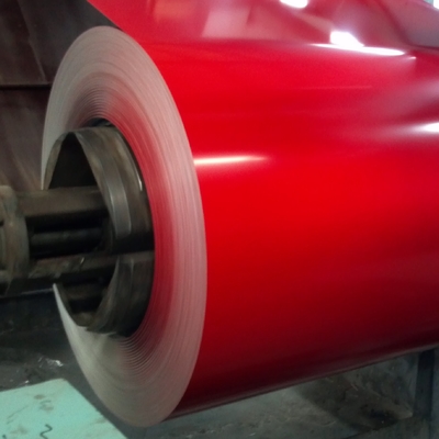 Lentejuela cero galvanizada prepintada roja PPGI 610m m de las bobinas ISO9001 de la hoja de acero del soldado enrollado en el ejército